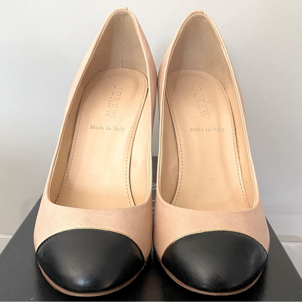 J.Crew Etta Cap Toe Leather Pumps
